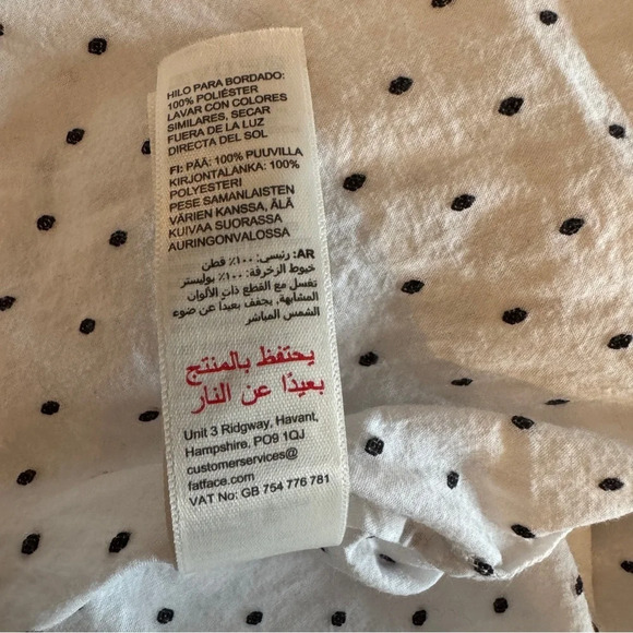 Fat Face Imogen Embroidered Blouse Size Large Peasant Boho Hippie Balloon Sleeve - Picture 16 of 16